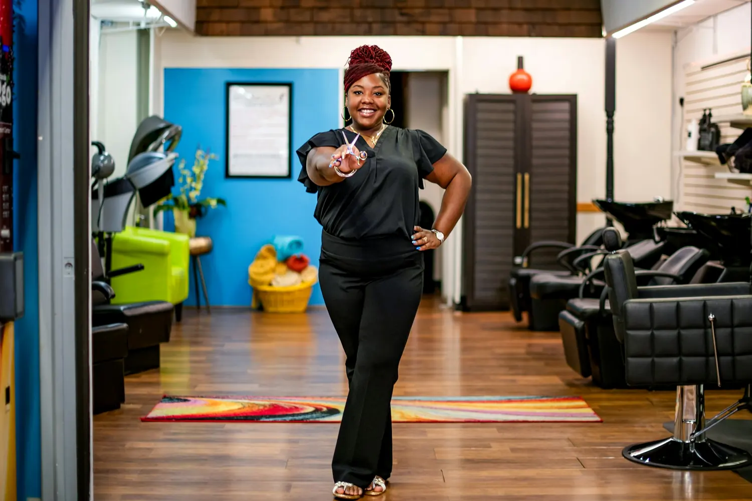 A salon owner in her shop