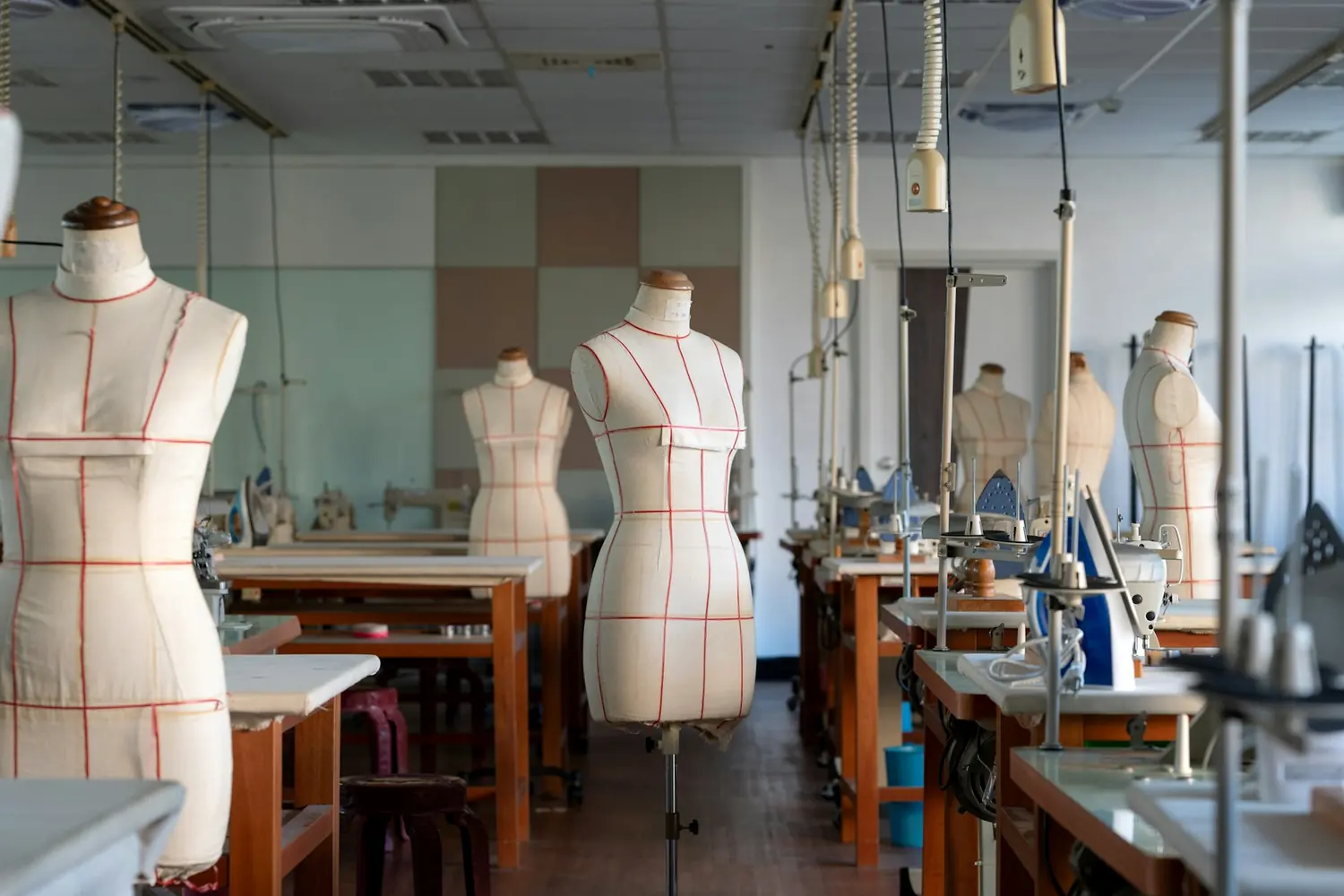 Dress forms in a tailoring studio