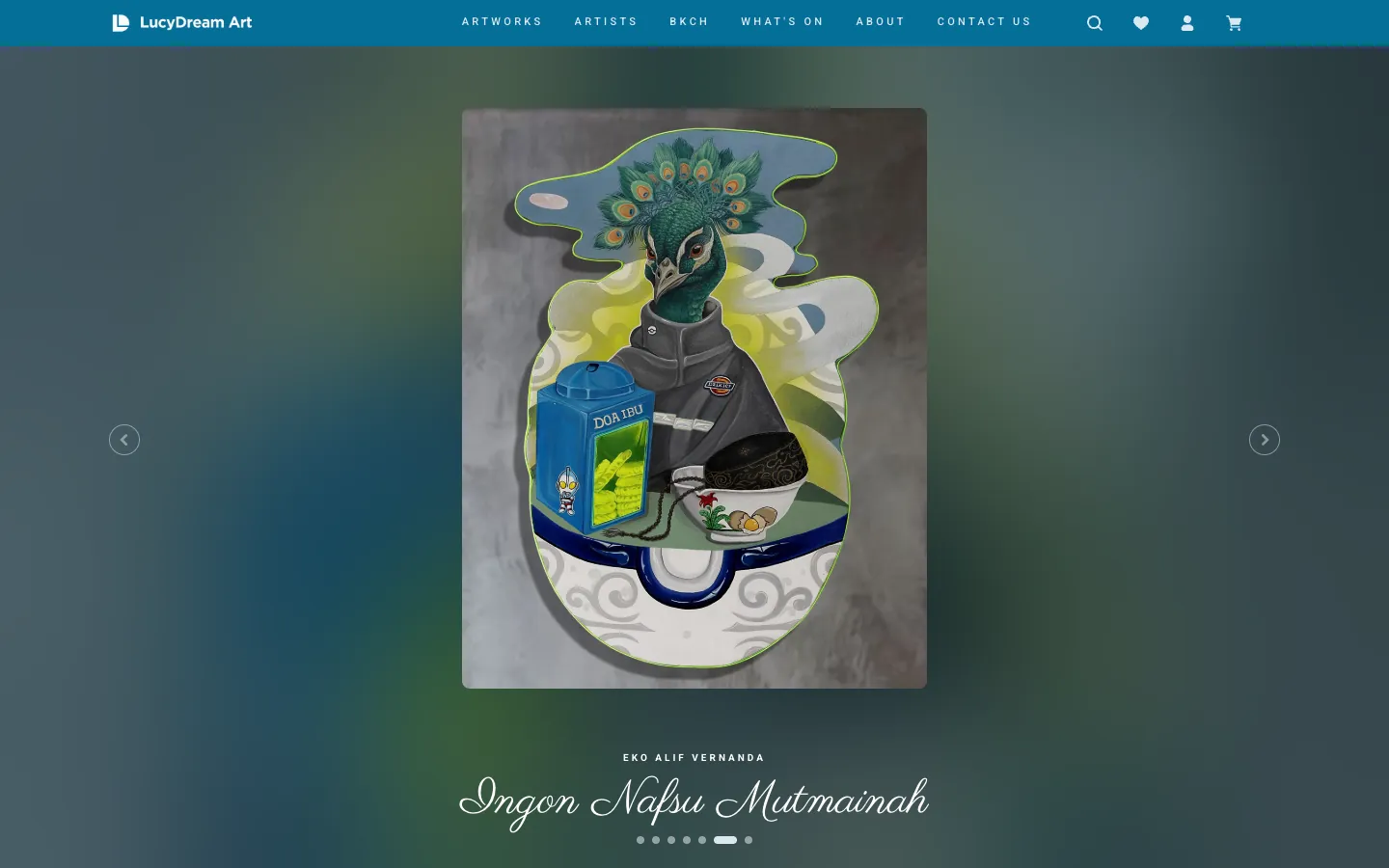 Lucy Dream Art home page showing a featured painting