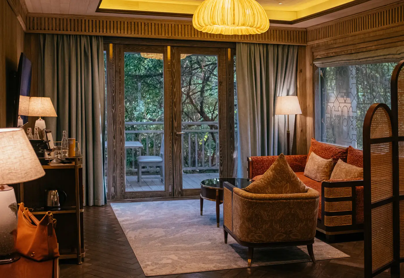 Suite living room with garden doors