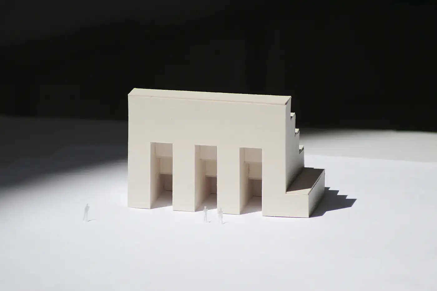 White model of the market with arched openings