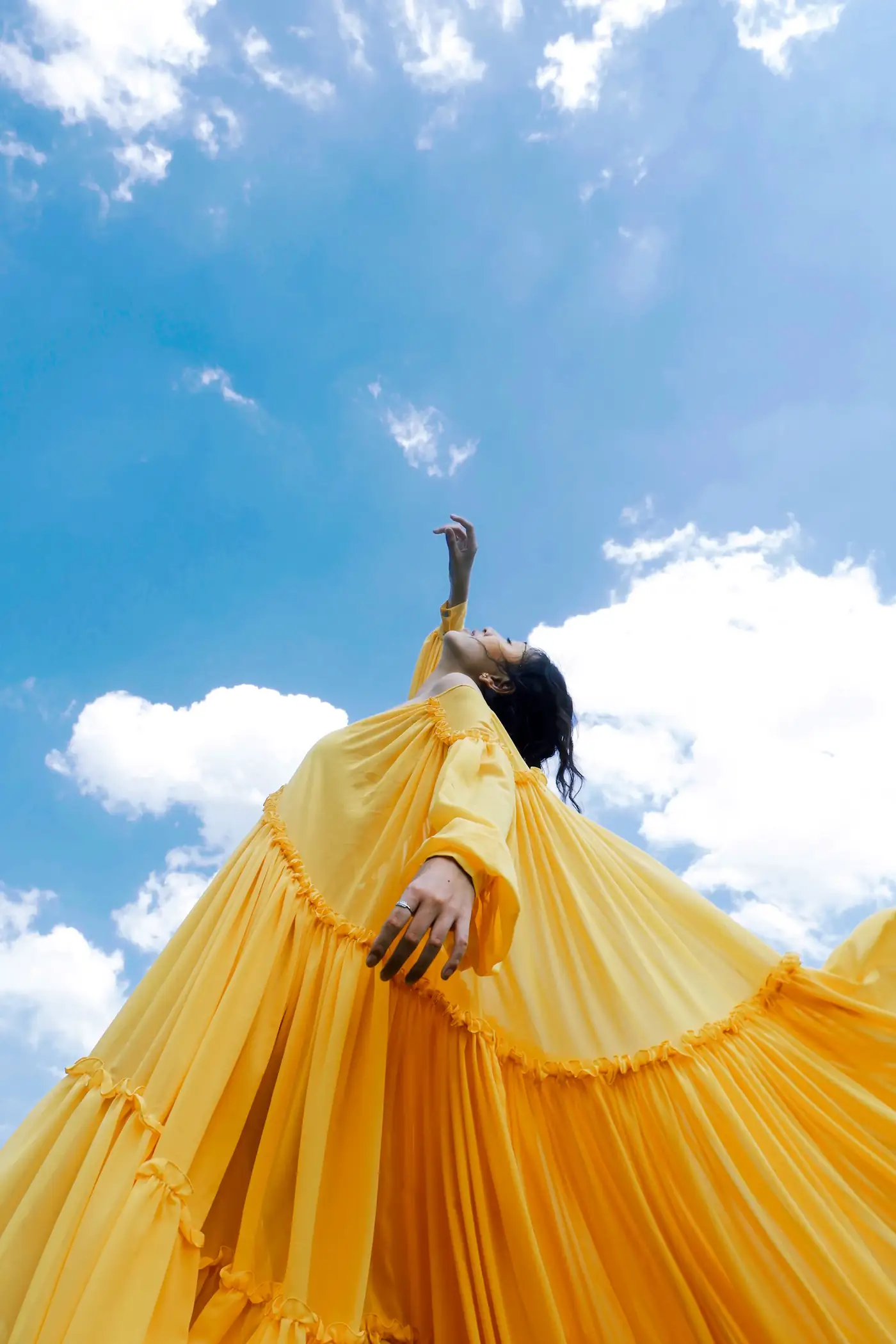 Flowing yellow dress