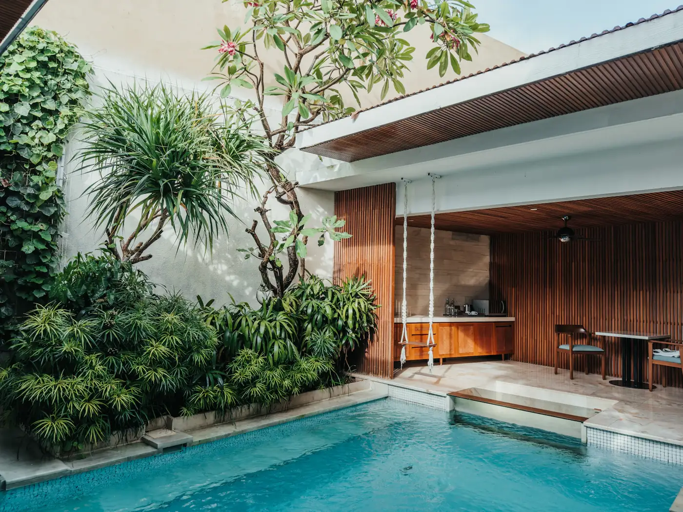 Villa with private pool and frangipani tree