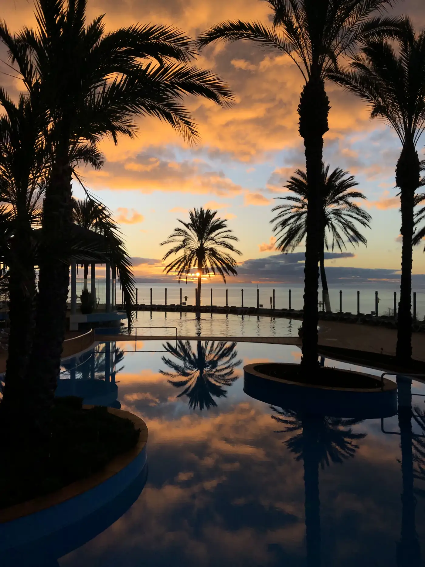 Pool at dusk